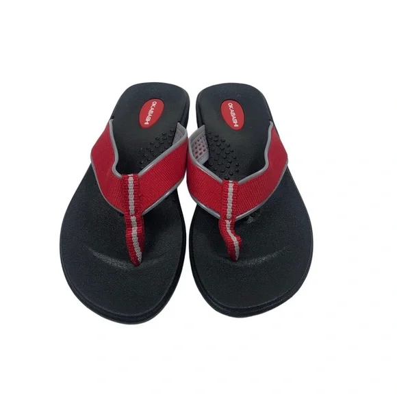 Okabashi Womans Red Flip Flops Size M (6.5-7.5) - Picture 3 of 6